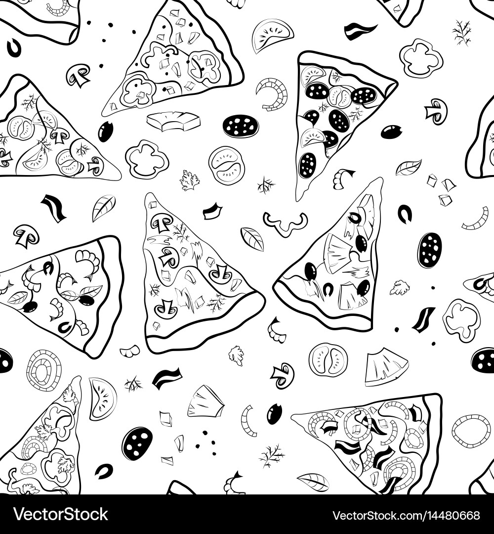 Pizza Slice Pattern vector image