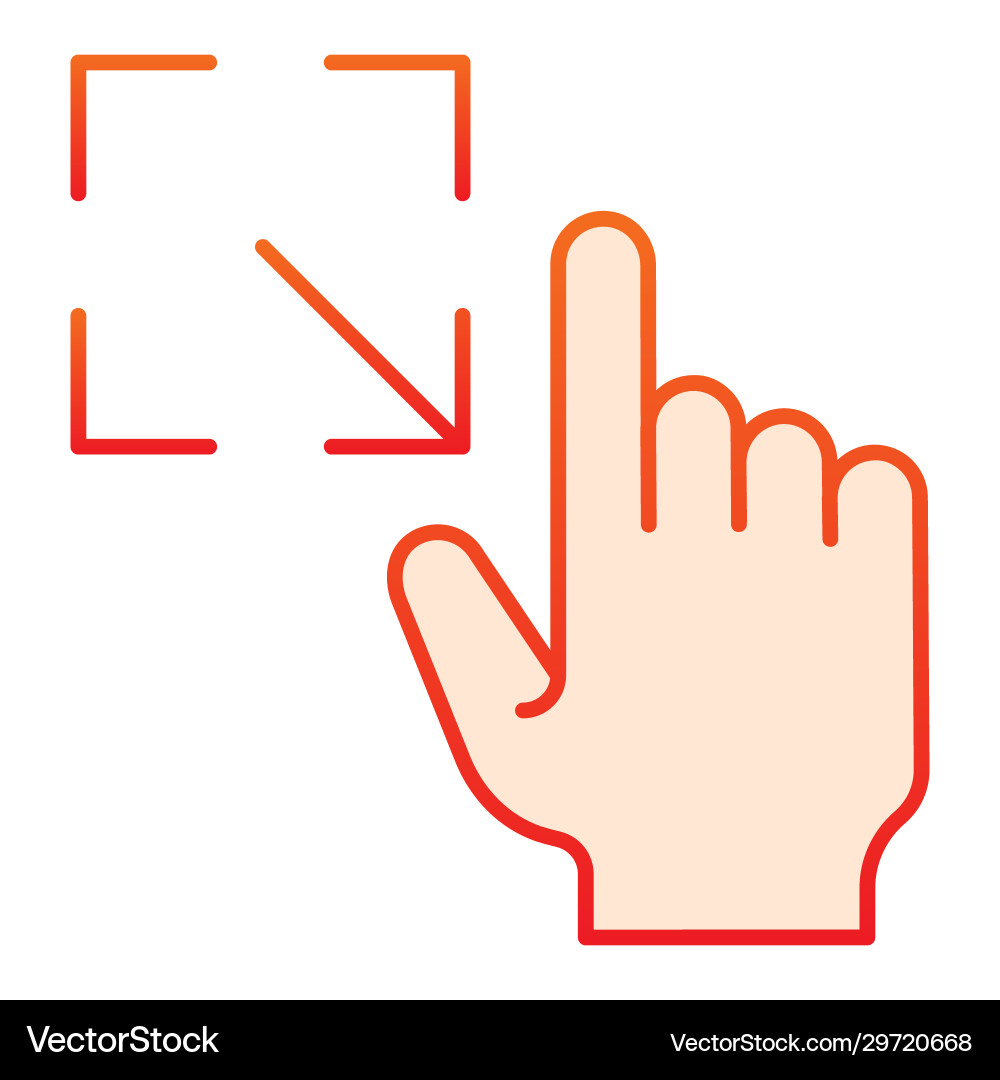 Resize gesture flat icon enlarge touch screen Vector Image