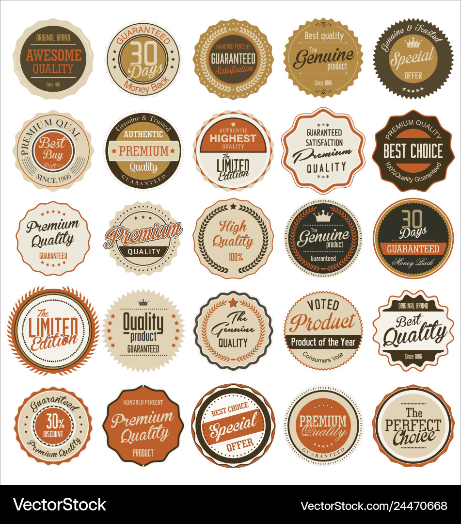 Retro badges collection Royalty Free Vector Image