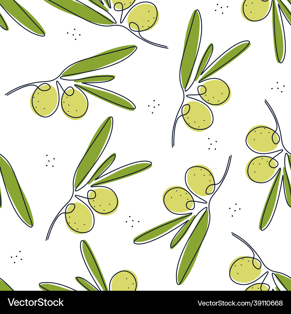 Seamless pattern olives on a white background Seamless pattern olives on a white background Vector Image