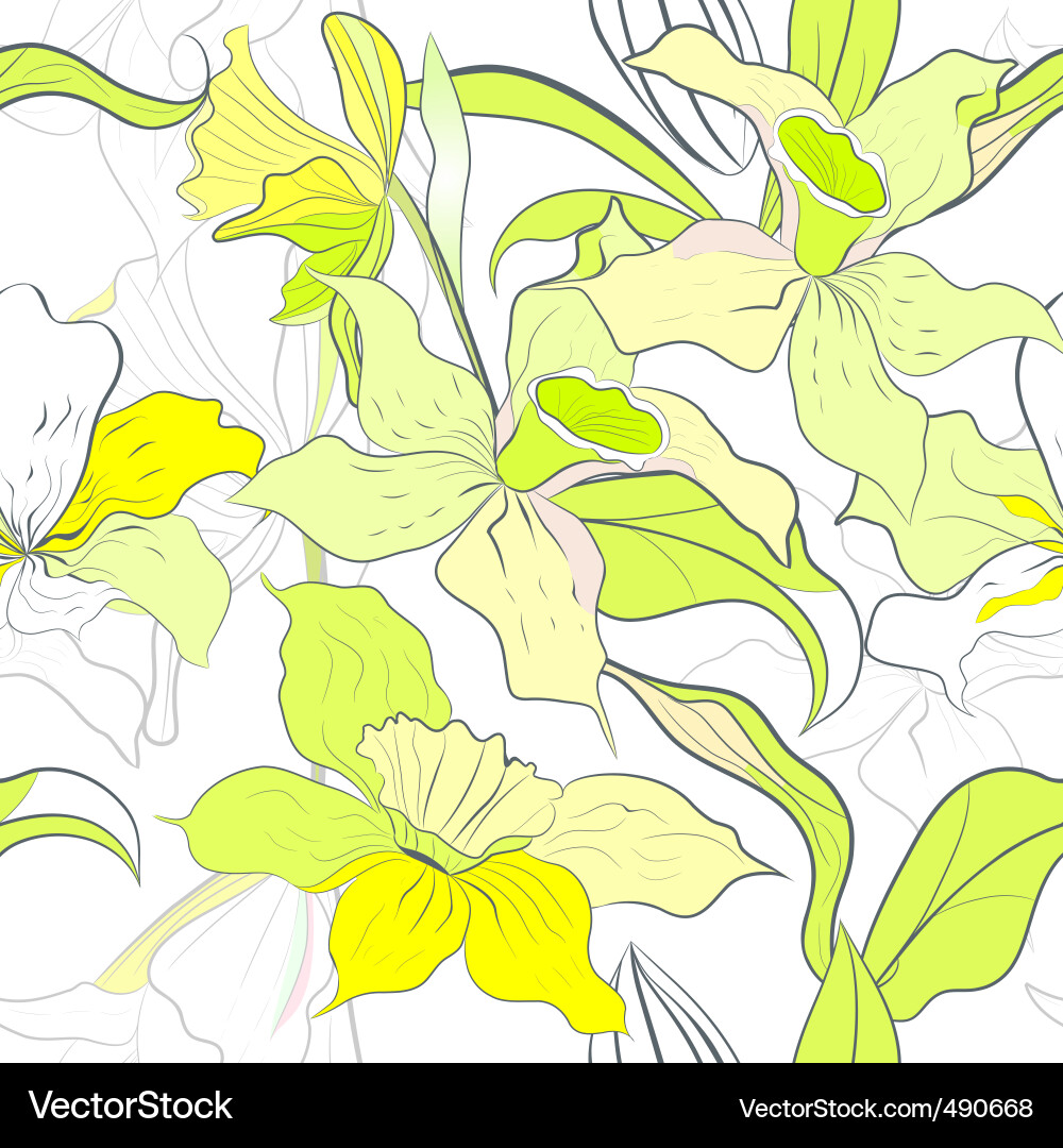 Seamless pattern with narcissus flowers Vector Image