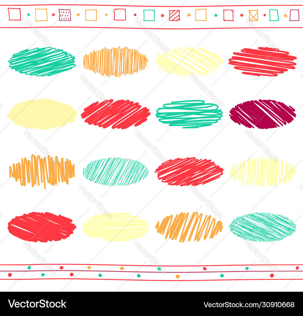 Set scribble elements Set scribble elements vector image