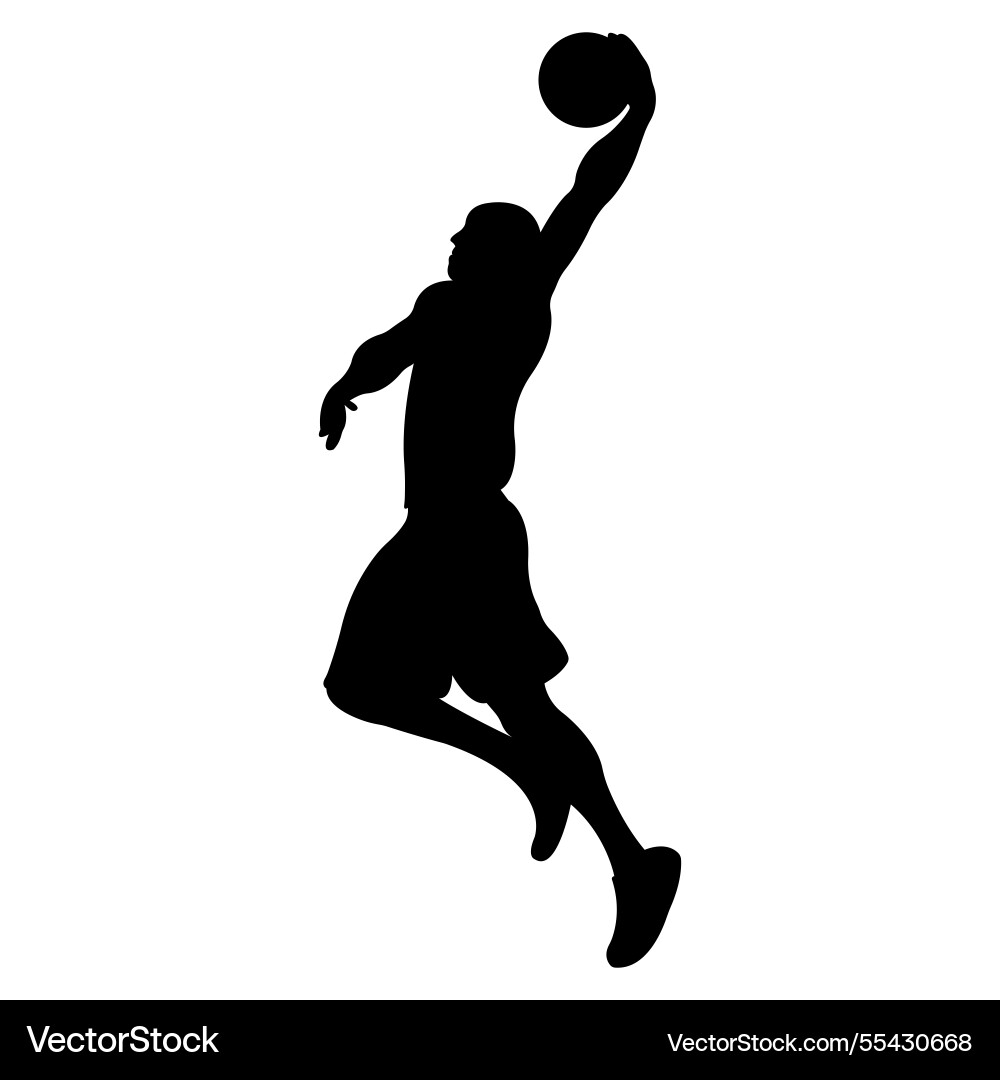 Silhouette of a basketball player4 Vector Image