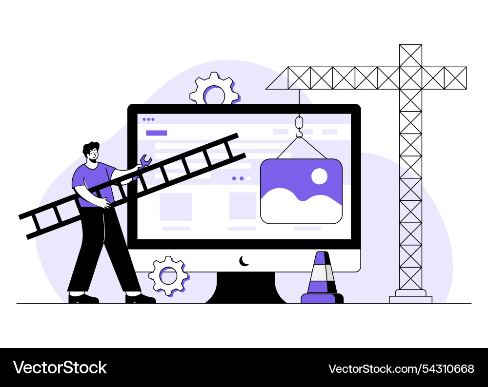 Web development website under construction Vector Image