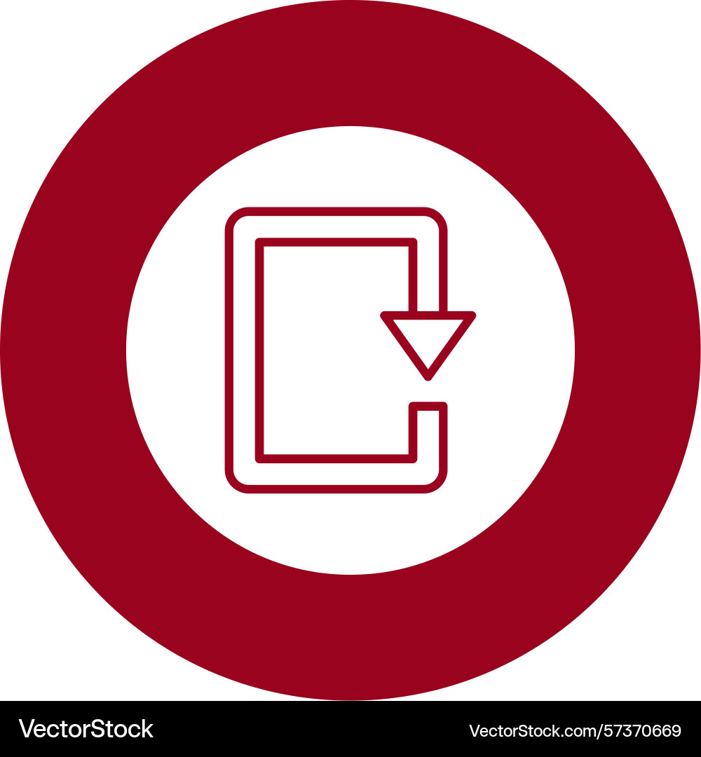 Arrow loop down glyph circle icon Vector Image