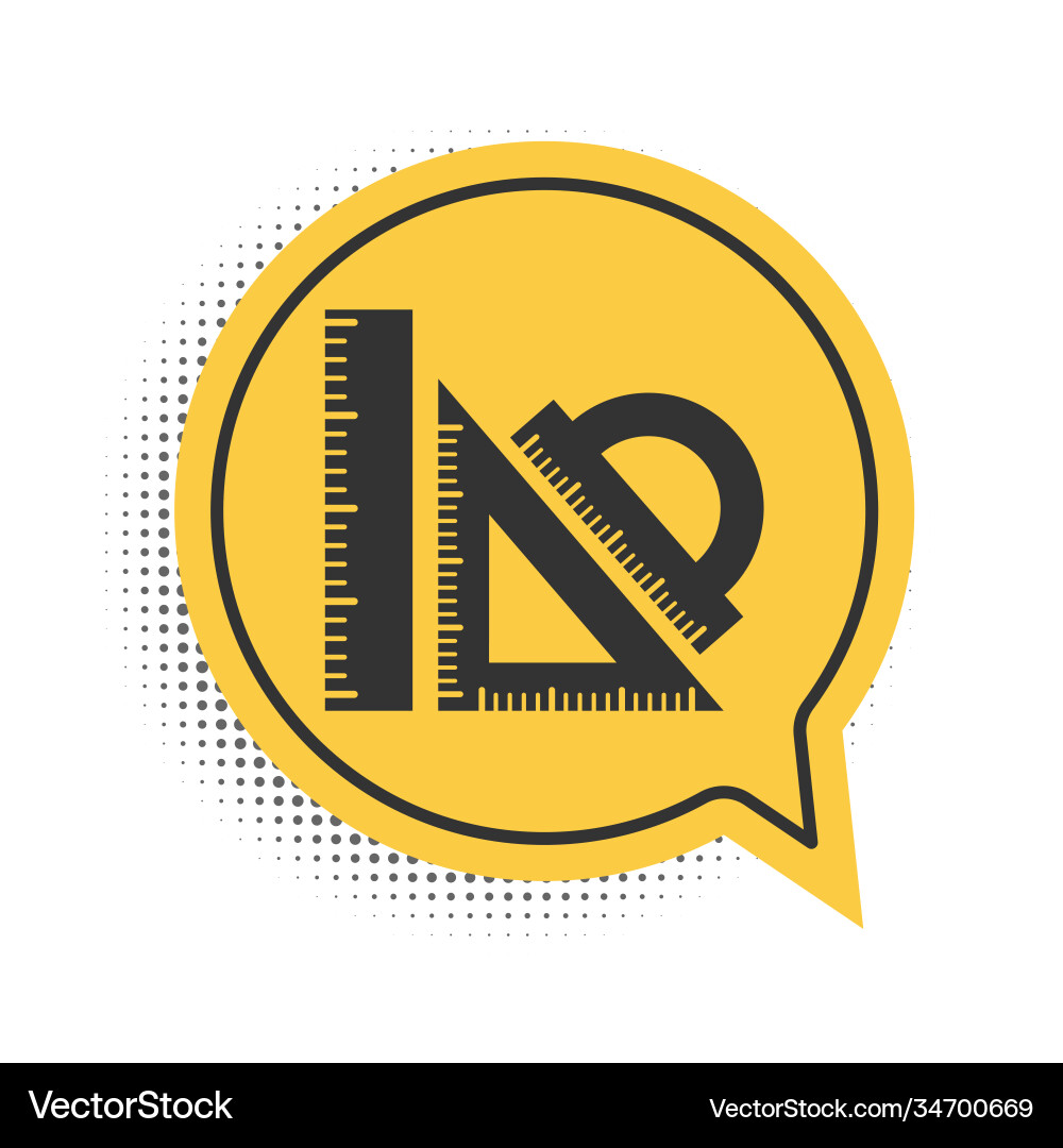 Black set ruler triangular and protractor Black set ruler triangular and protractor vector image