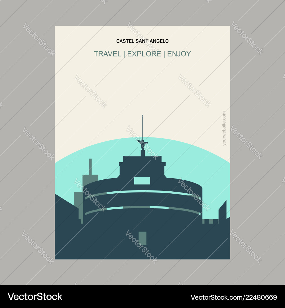 Castel sant angelo rome italy vintage style Castel sant angelo rome italy vintage style vector image