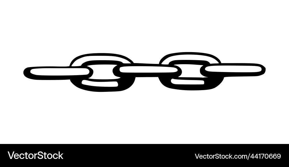 Chain as symbol of unity and cooperation sketch Vector Image