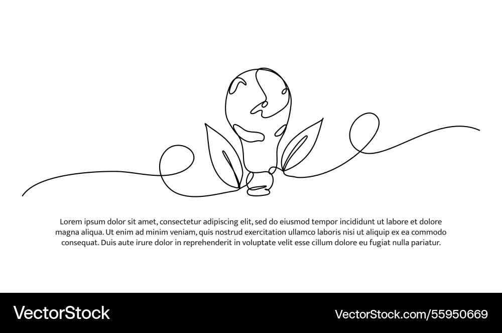 Continuous one line design of a lightbulb Continuous one line design of a lightbulb vector image