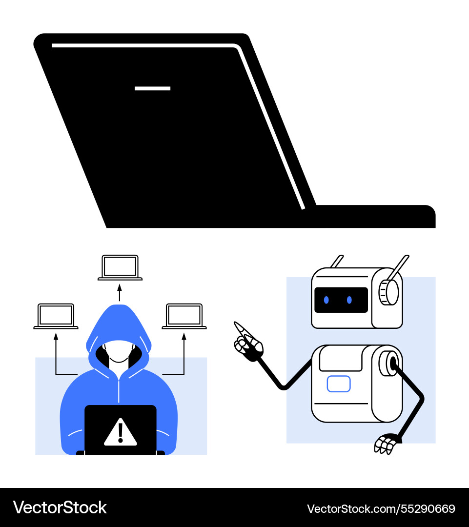 Cybersecurity threats and solutions hacker attacks Cybersecurity threats and solutions hacker attacks vector image