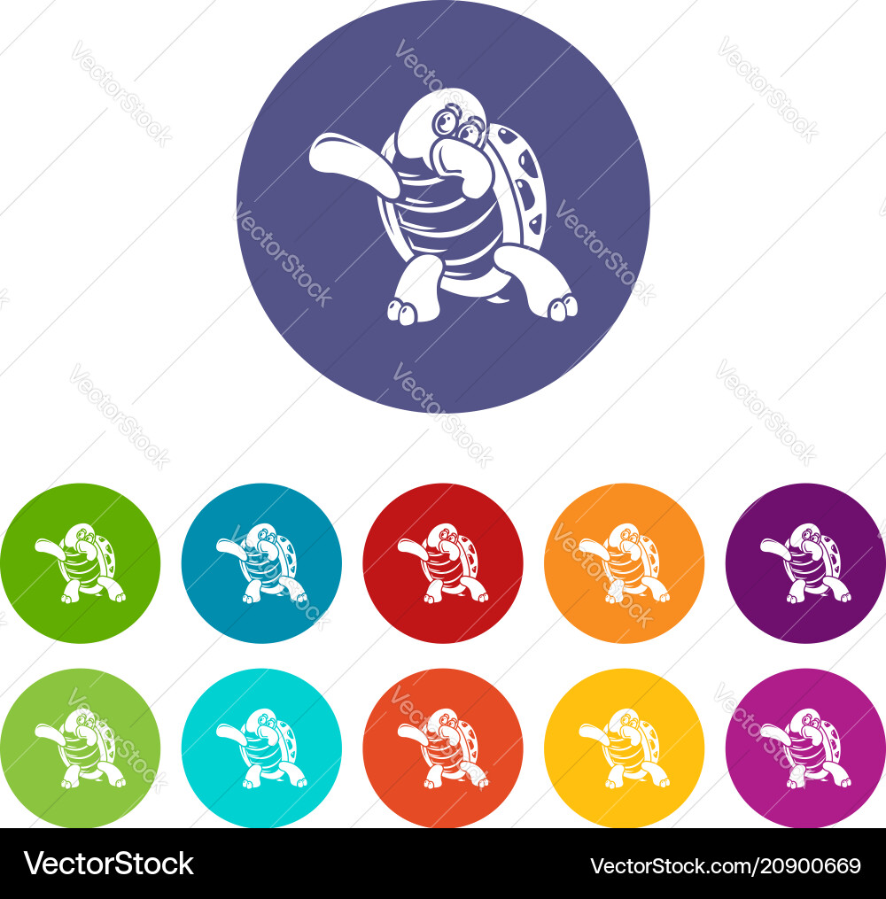 Dancing turtle icon simple style Vector Image