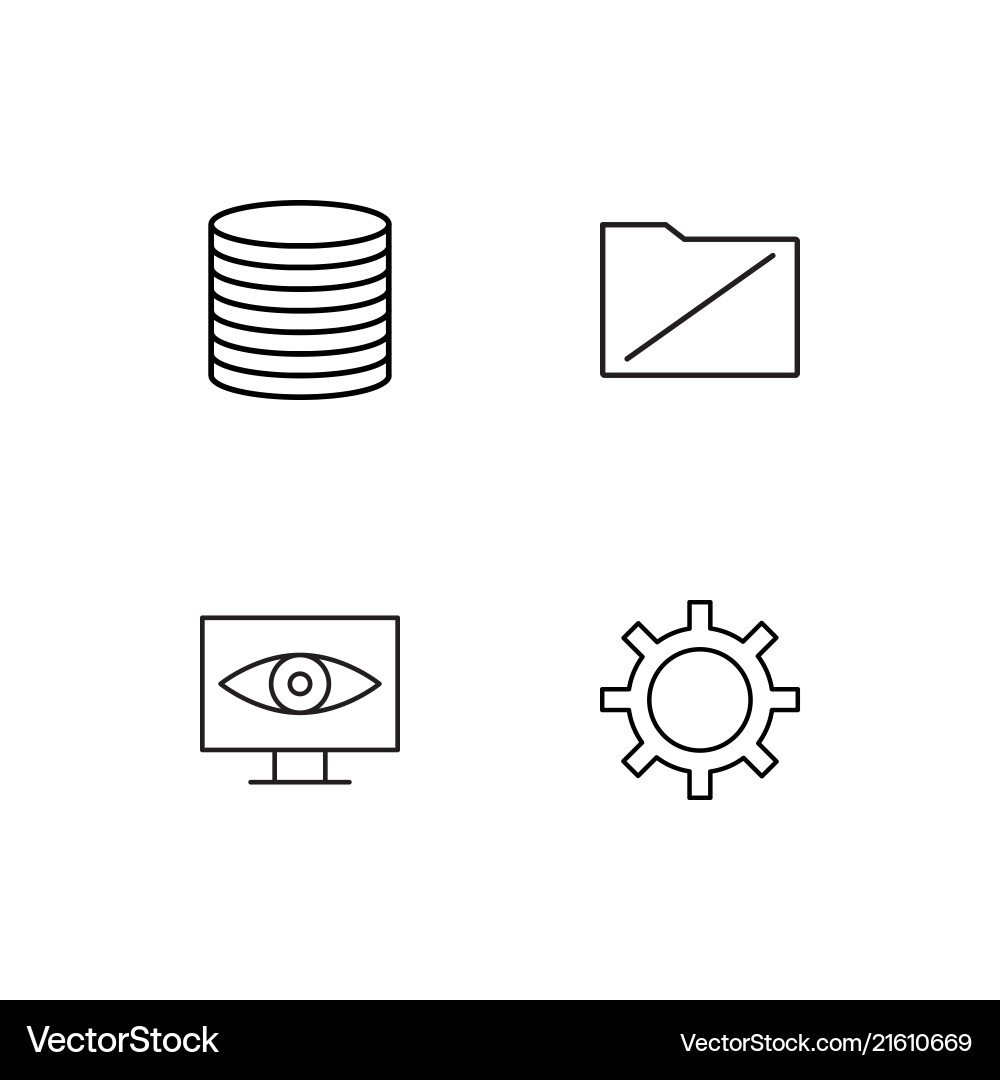 Data analytics linear icons set simple outline vector image