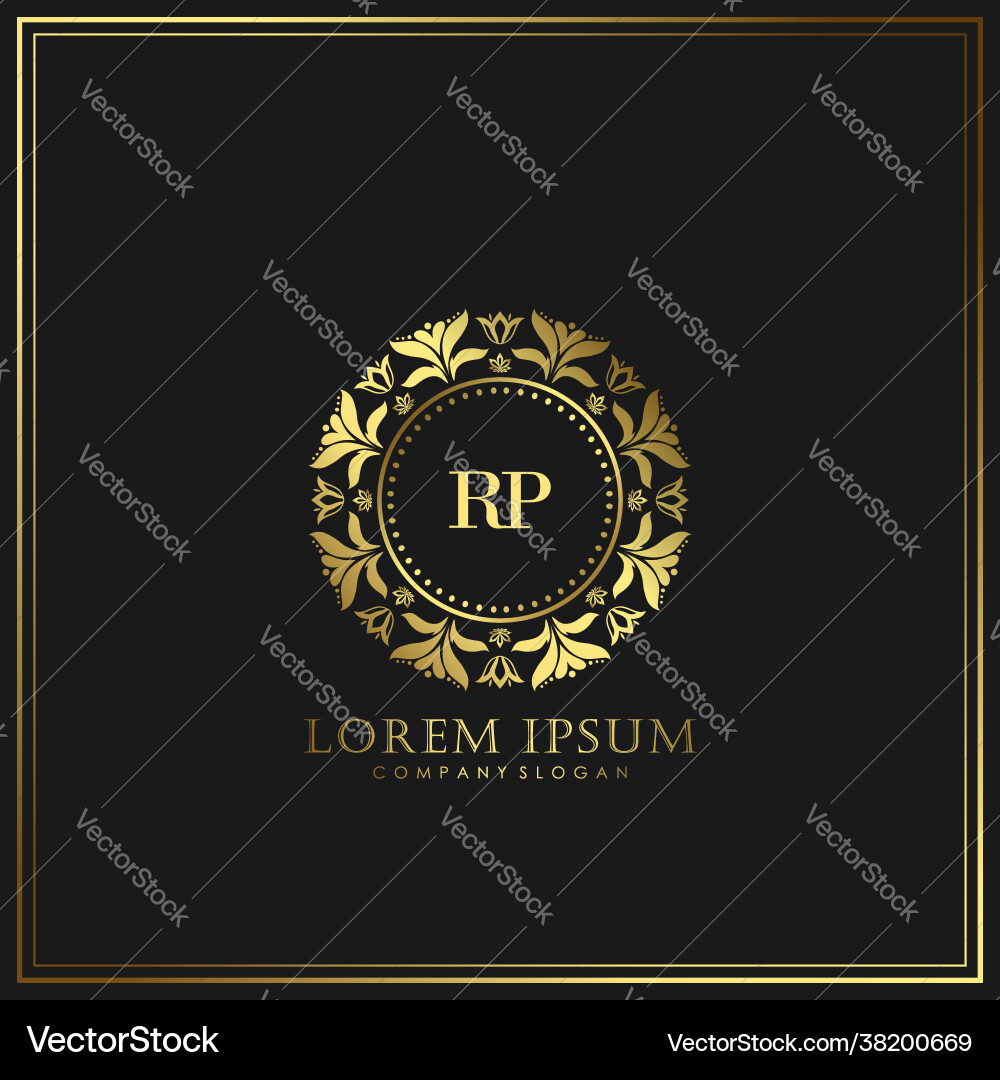 Elegant RP Initial Logo - Luxury & Royal Vector Image
