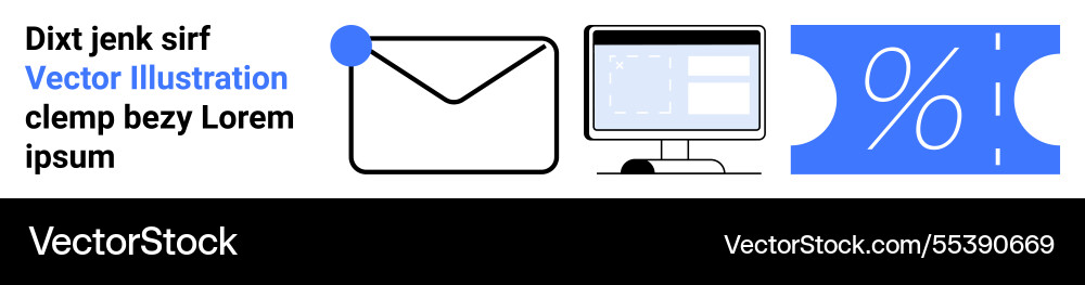 Email notification computer screen display Email notification computer screen display Vector Image