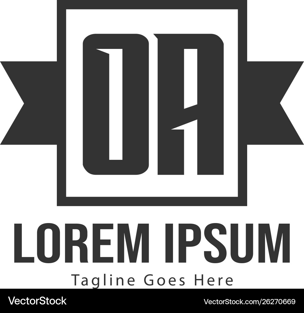 Initial oa logo template with modern frame Initial oa logo template with modern frame vector image