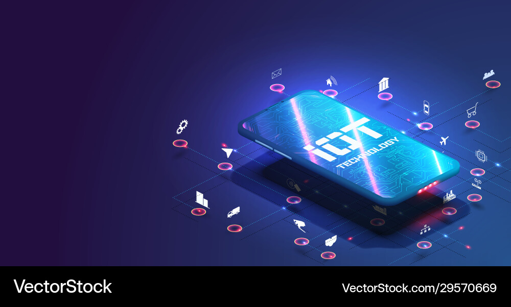 Internet things iot and networking concept vector image