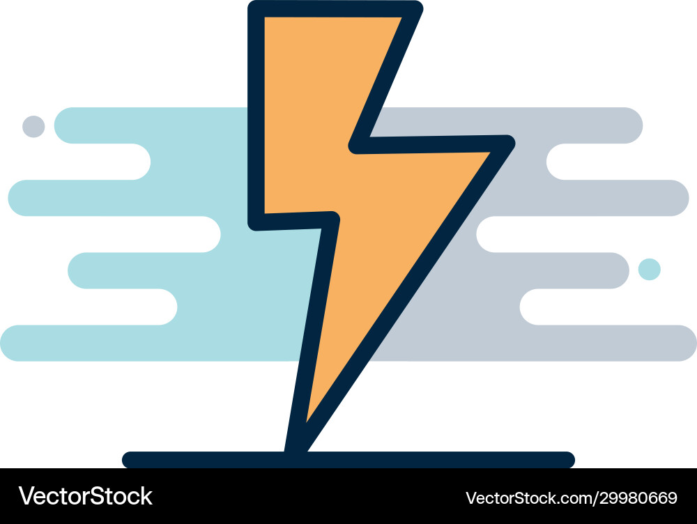 Isolated thunder line fill block style icon vector image