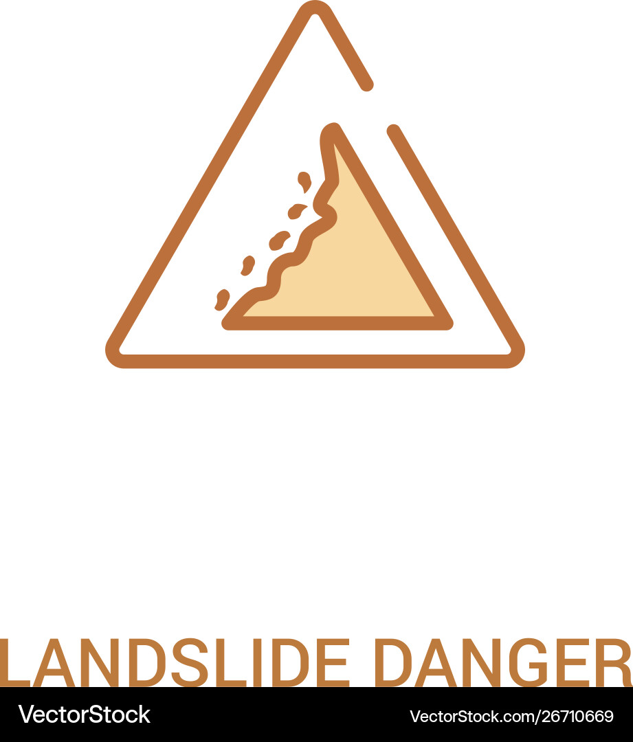 Landslide danger triangular traffic concept 2 Landslide danger triangular traffic concept 2 vector image