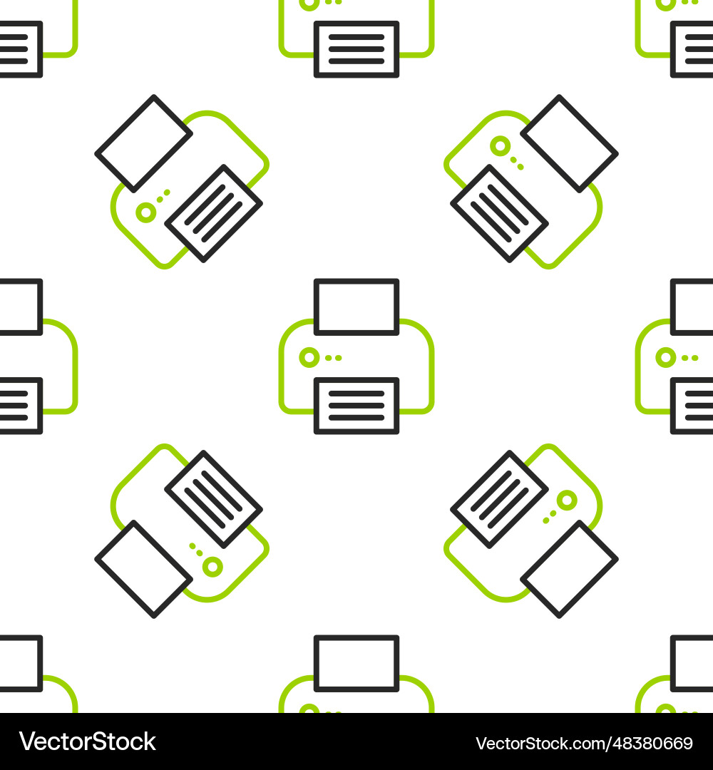 Line printer icon isolated seamless pattern Line printer icon isolated seamless pattern Vector Image