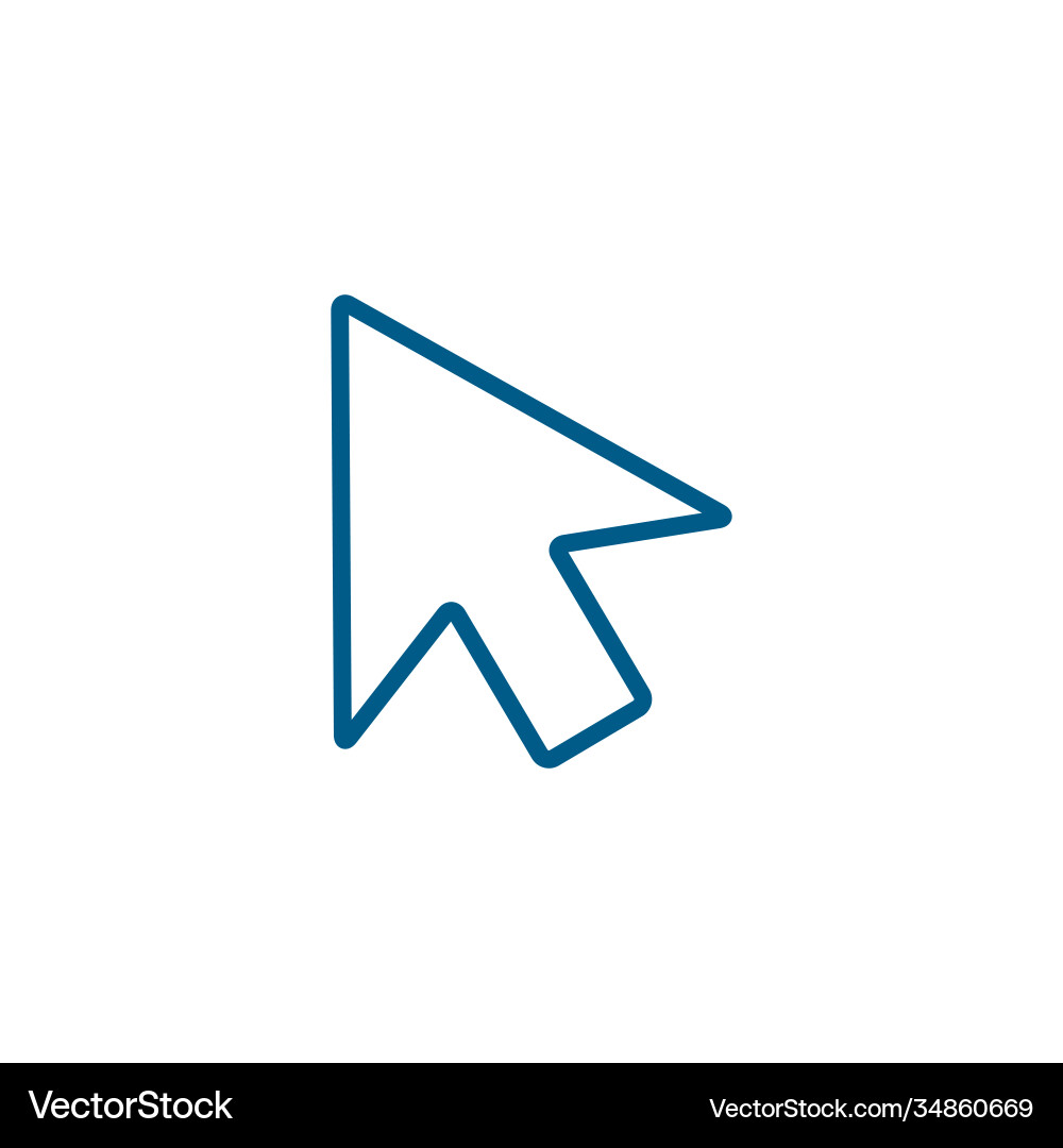 Mouse cursor line blue icon on white background Vector Image