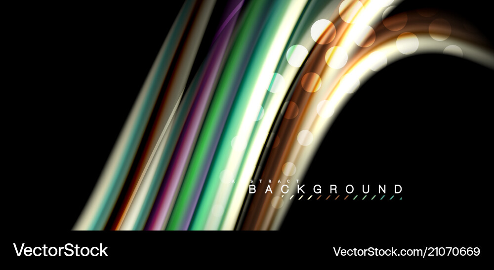 Multicolored wave lines on black background design Multicolored wave lines on black background design vector image