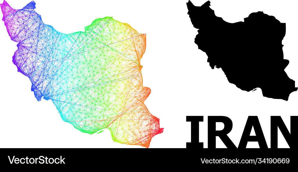 Net map iran with spectral gradient Net map iran with spectral gradient vector image