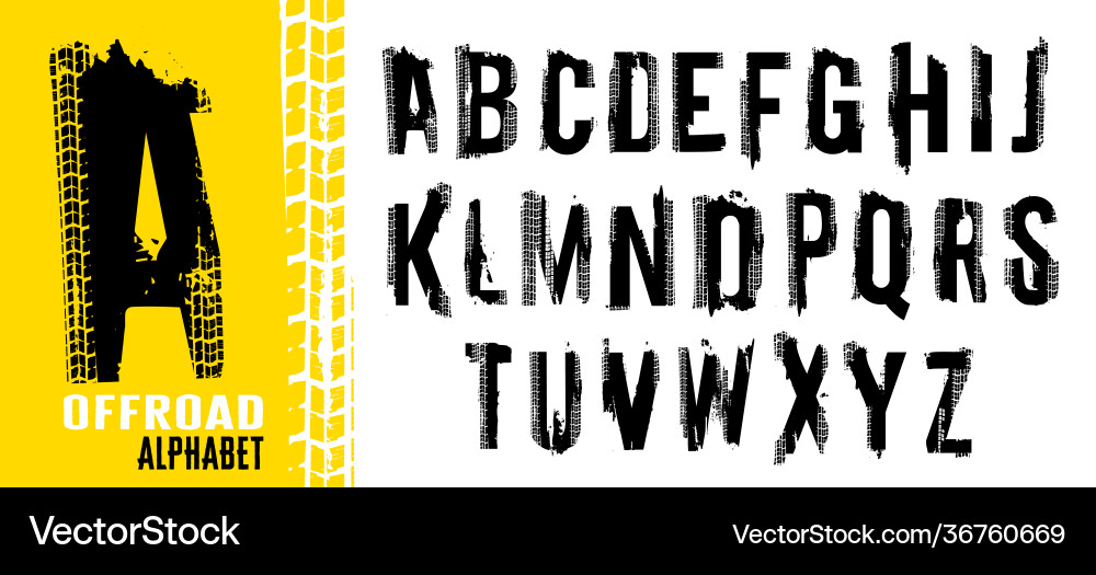 Off Road Tire Lettering Vector Image