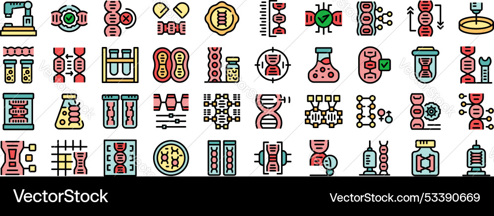Scientists modifying dna using various equipment vector image