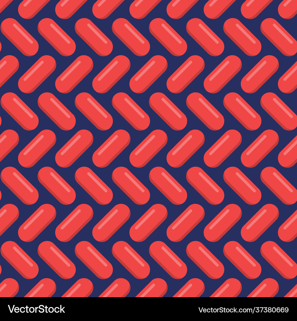 Seamless pattern with red pills tablets isolated Seamless pattern with red pills tablets isolated vector image