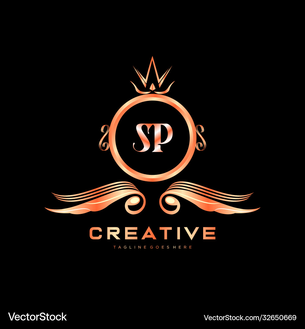 Sp initial logo with colorful circle template Vector Image