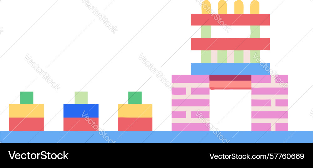 Stacked building blocks icon - modular vector image