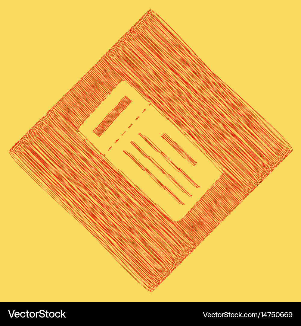 Ticket simple sign red scribble icon Vector Image