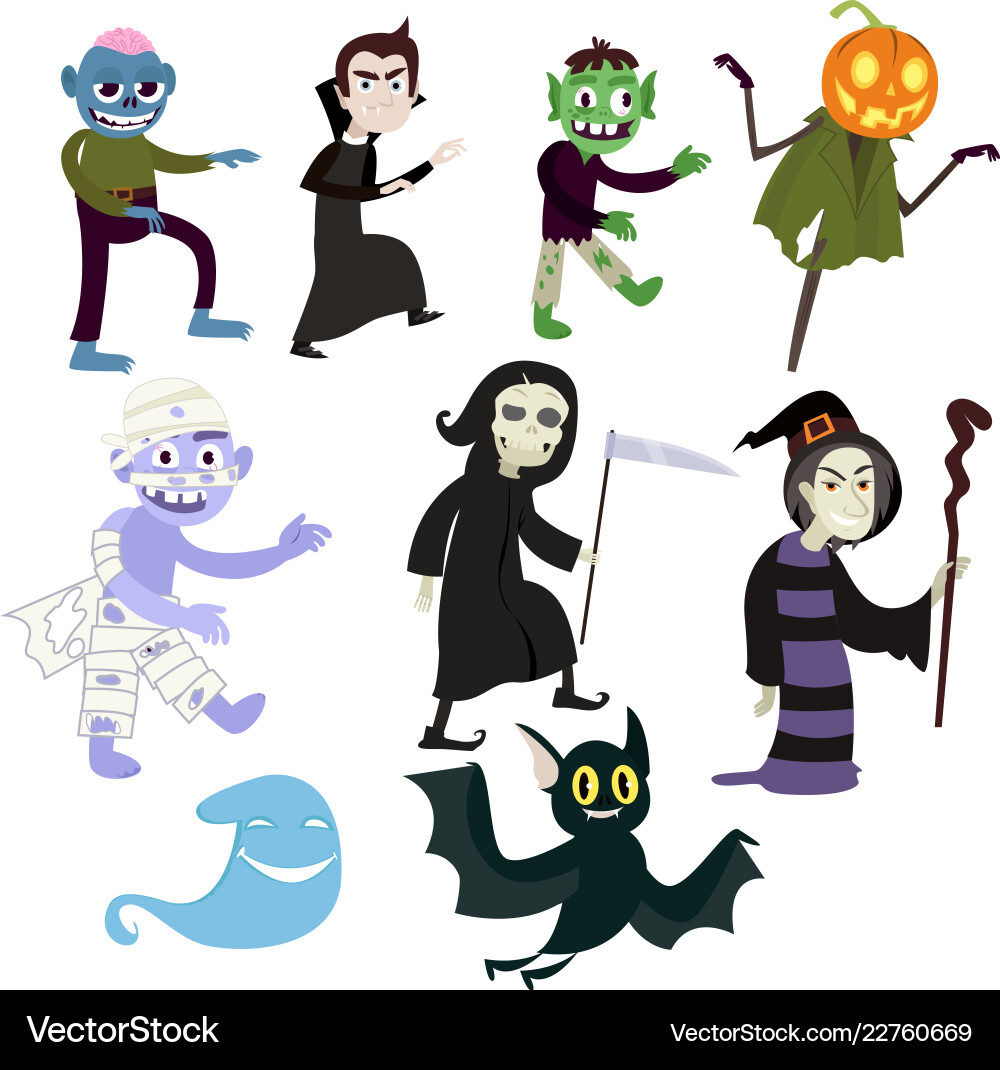 Various evil pesonazhie allowing fun to celebrate Various evil pesonazhie allowing fun to celebrate vector image