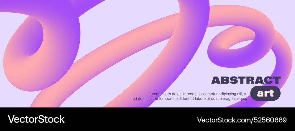 Wavy curly shape with colorful gradient modern 3d Wavy curly shape with colorful gradient modern 3d vector image