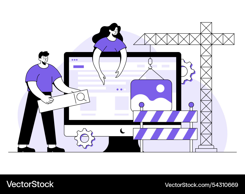 Web development website under construction Web development website under construction vector image