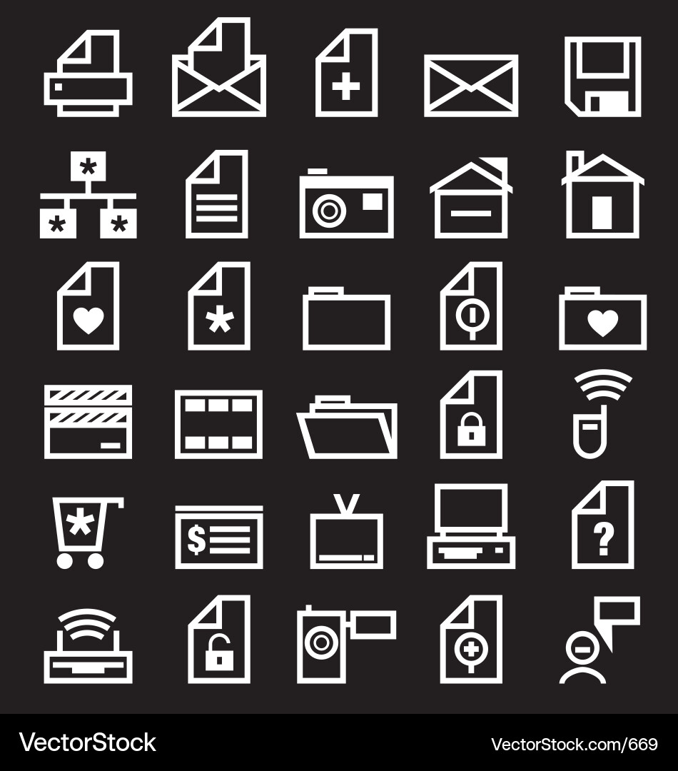 Web Icon Set - Digital Interface vector image