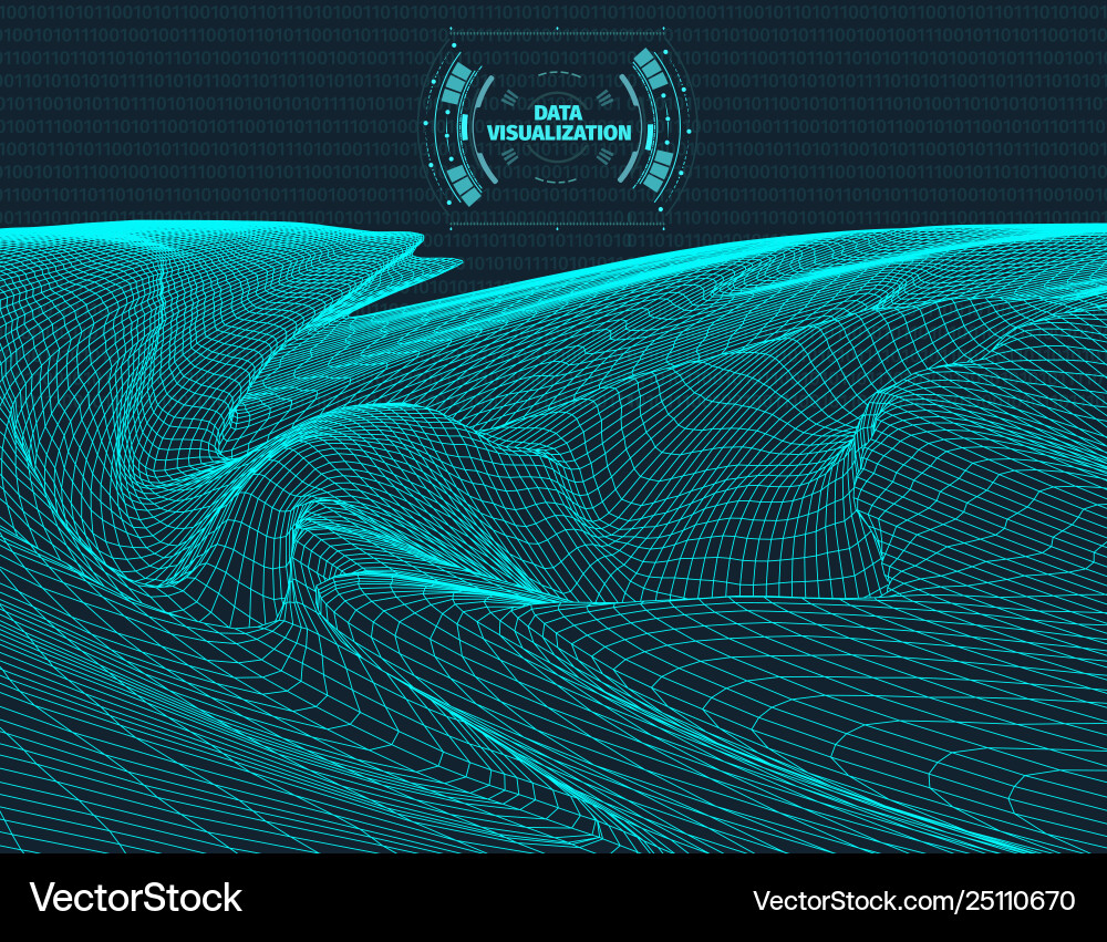 Big data visualization background 3d Big data visualization background 3d vector image