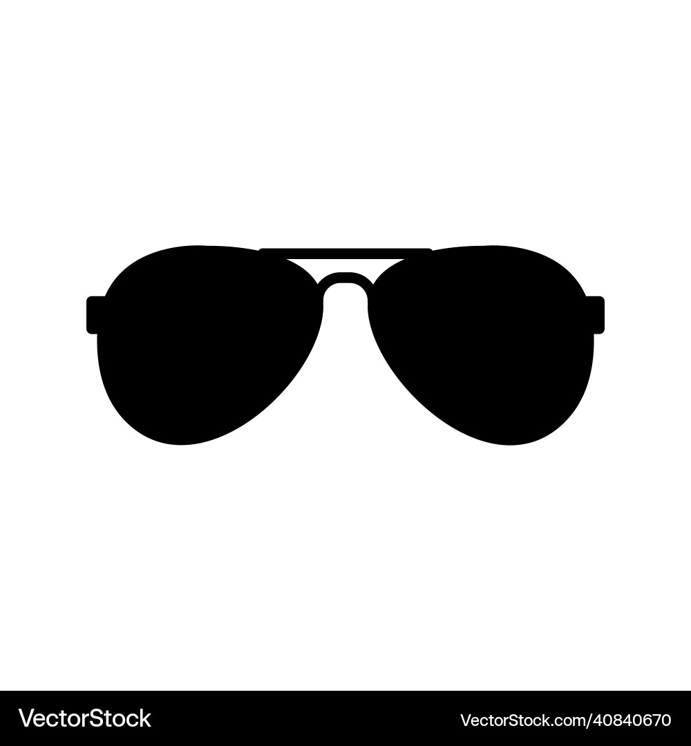 Black Aviator Sunglasses Icon Vector Image