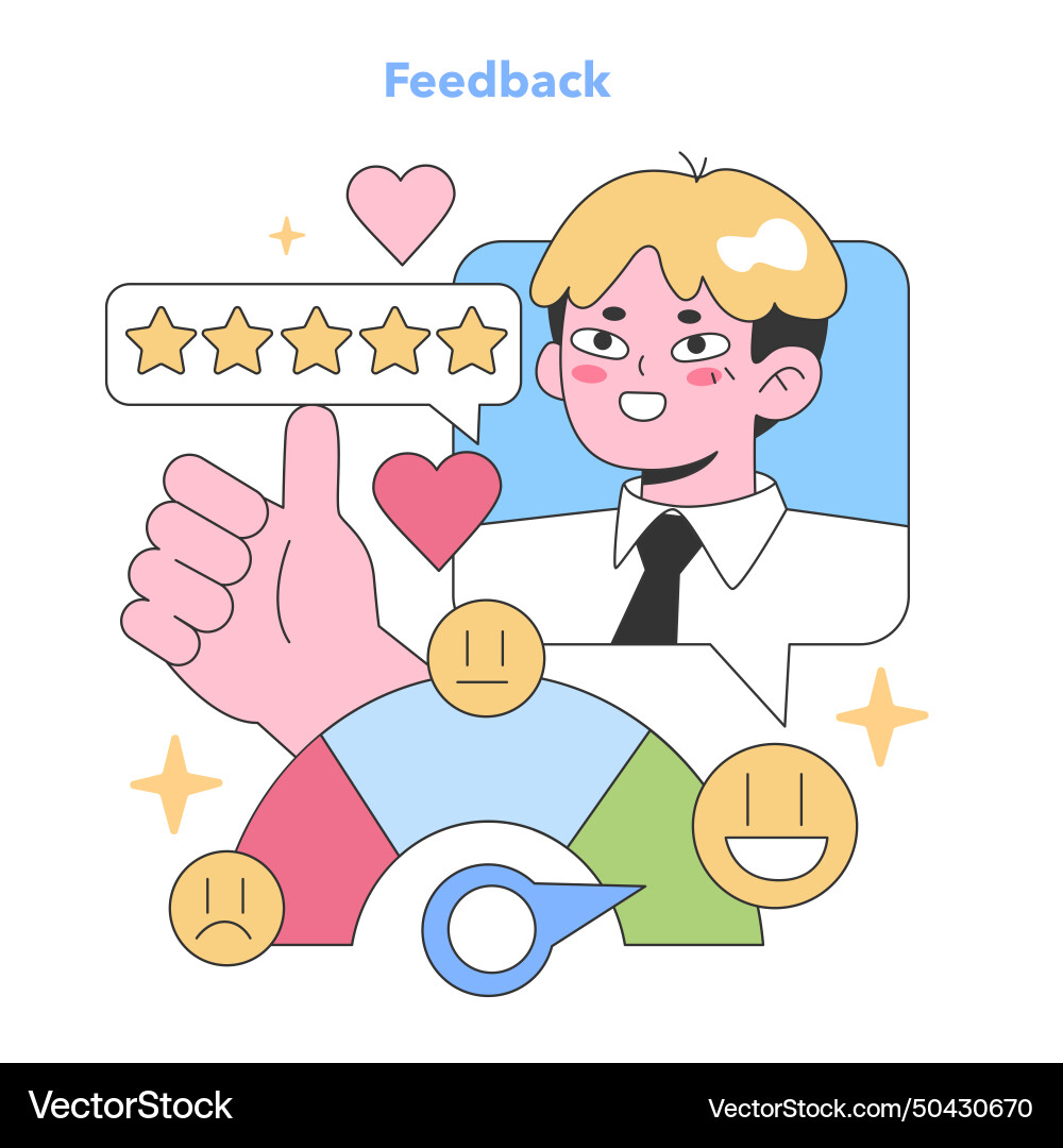 Client satisfaction animated character giving vector image