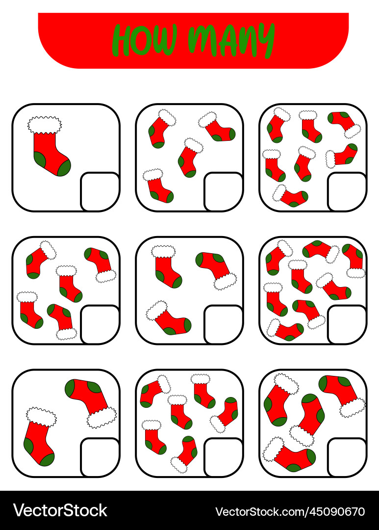 Count how many socks write down the answer Count how many socks write down the answer Vector Image