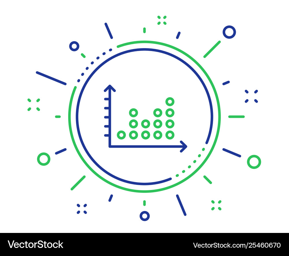 Dot plot graph line icon presentation chart sign Vector Image