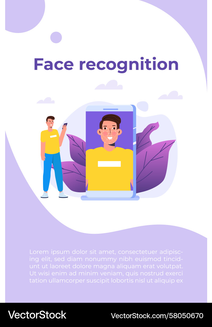 Face Recognition Security System Vector Image