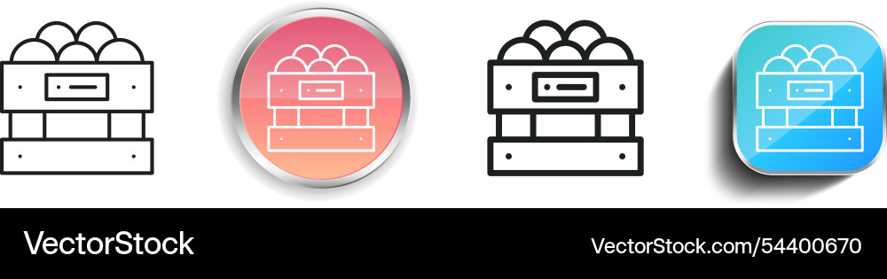 Fruit box icon thin linear regular and button vector image