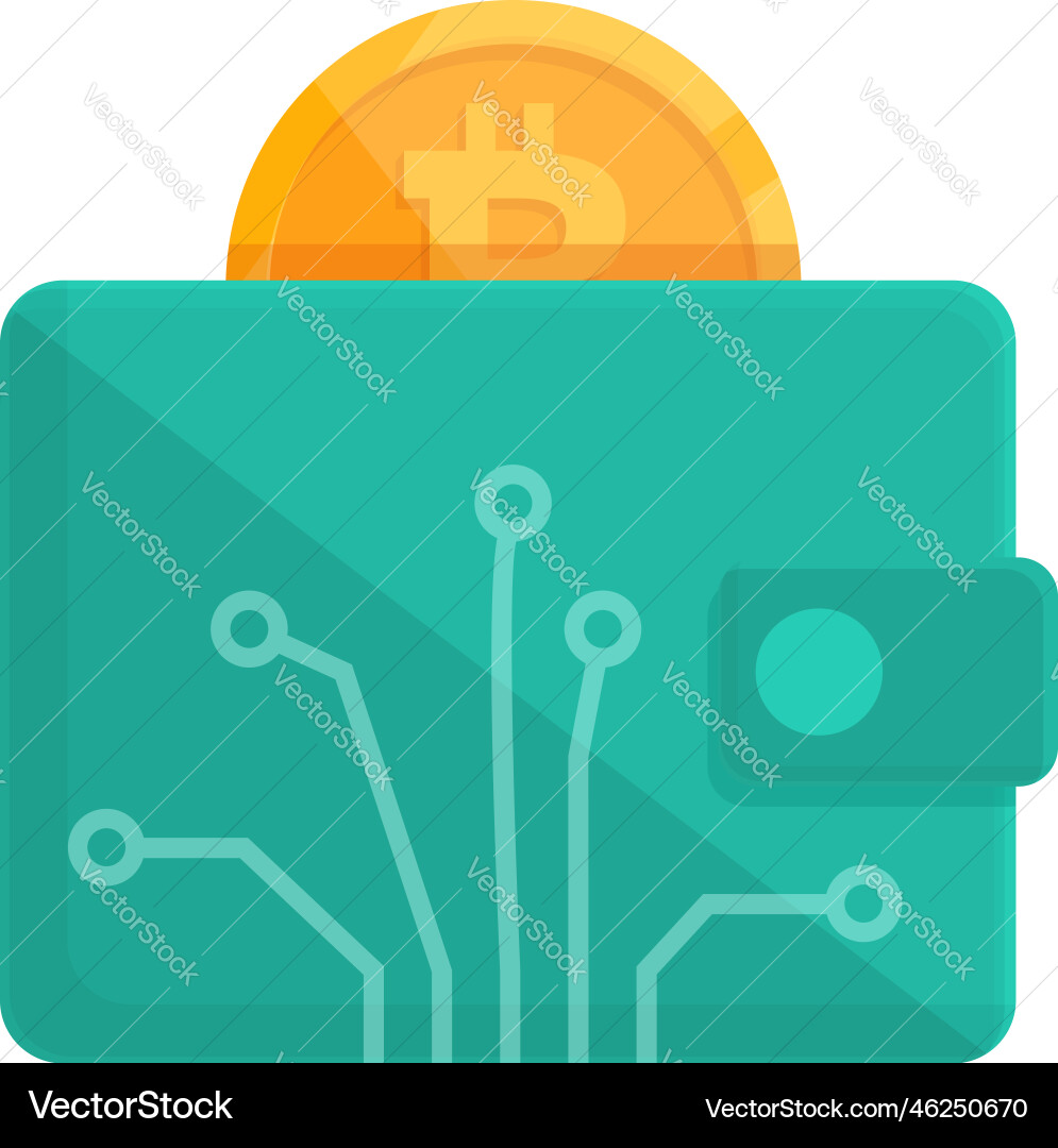 Green bitcoin wallet icon cartoon crypto – Royalty-Free Vector | VectorStock