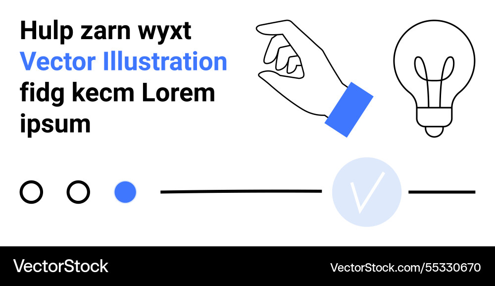 Hand gesturing light bulb and progress tracker Hand gesturing light bulb and progress tracker vector image