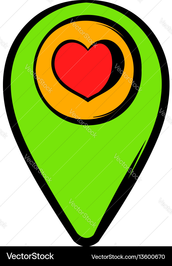 Heart Pointer Map Icon Vector Image