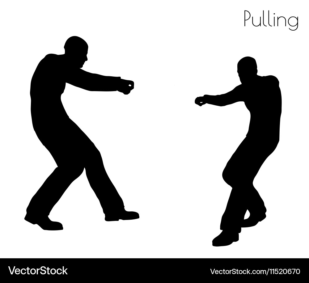 Man in pulling action pose vector image