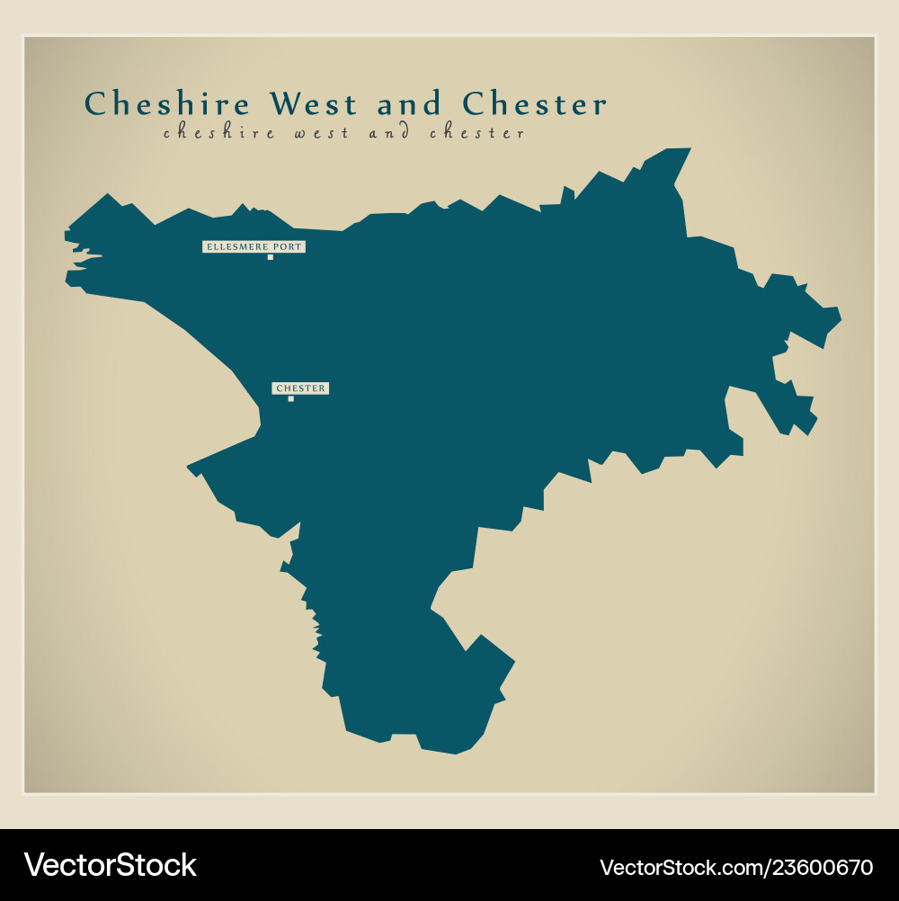 Modern map - cheshire west and chester unitary Modern map - cheshire west and chester unitary vector image