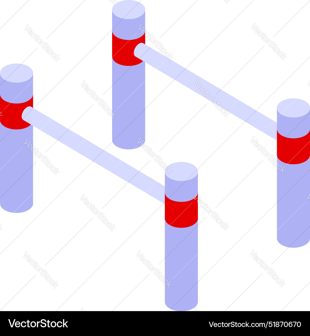 Red and white barrier gate separating access Vector Image