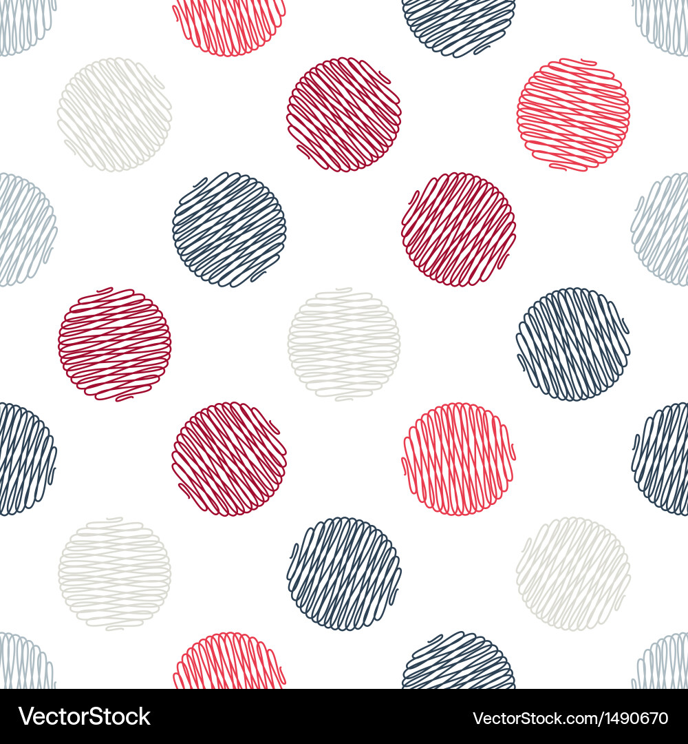 Seamless pattern polka dot texture in doodle style vector image